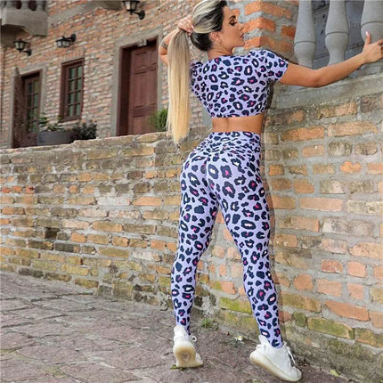 Women 3D Leopard Striped Fitness Leggings - Fitness Leggings - FCCEXIO - Mad Fly Essentials