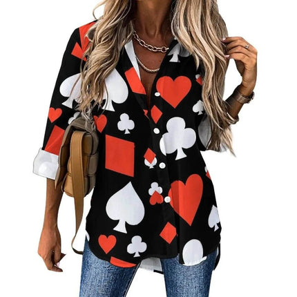 Women 3D Poker Party Cards Office Shirt - Shirt - LazySorry - Mad Fly Essentials
