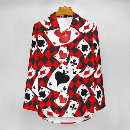 Women 3D Poker Party Cards Office Shirt - Shirt - LazySorry - Mad Fly Essentials