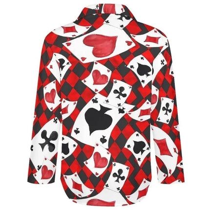 Women 3D Poker Party Cards Office Shirt - Shirt - LazySorry - Mad Fly Essentials
