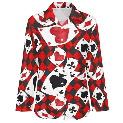Women 3D Poker Party Cards Office Shirt - Shirt - LazySorry - Mad Fly Essentials
