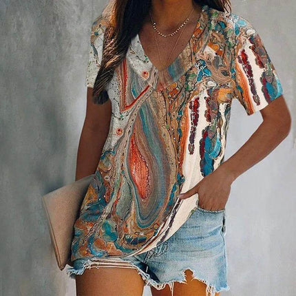 Women 3D Short Butterfly Gradient Summer Shirt - Shirt - Boho Girl - Mad Fly Essentials