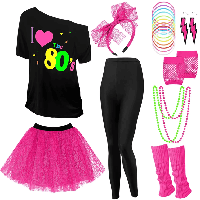 80s Party Accessories Women Costume Set - Mad Fly Essentials