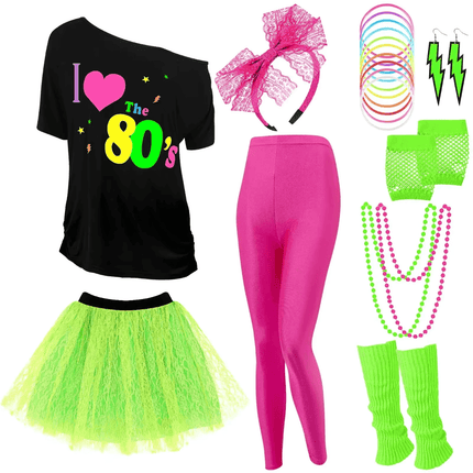 80s Party Accessories Women Costume Set - Mad Fly Essentials