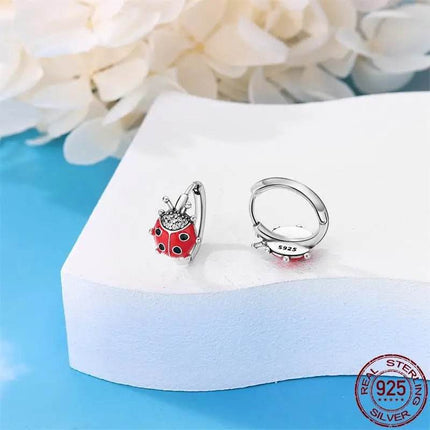 Women 925 Sterling Ladybug Charm Earrings - Mad Fly Essentials