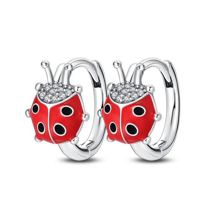 Women 925 Sterling Silver Ladybug Charm Earrings - Earrings - Wuli&baby - Mad Fly Essentials