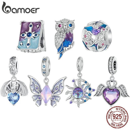 Women 925 Sterling Magic OWL Butterfly Charm Women Accessories - Women Accessories - Bamoer - Mad Fly Essentials