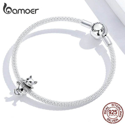Women 925 Sterling Silver Cat Animal Bead Charm Pendant - Women Accessories - Bamoer - Mad Fly Essentials