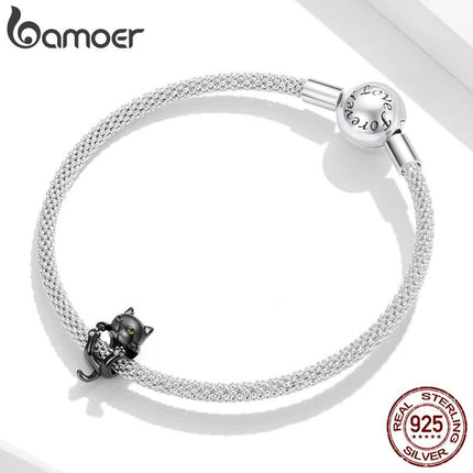 Women 925 Sterling Silver Cat Charm Bracelet - Bracelet - Bamoer - Mad Fly Essentials
