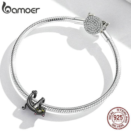 Women 925 Sterling Silver Cat Charm Bracelet - Bracelet - Bamoer - Mad Fly Essentials