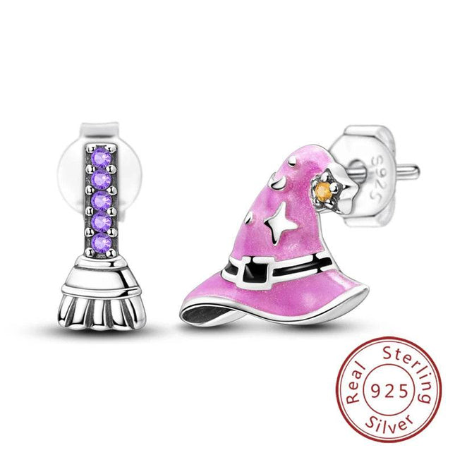 Women 925 Sterling Silver Witch Earrings - Mad Fly Essentials