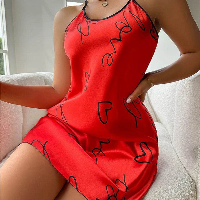Women Alien Fashion Satin Nightgown - Mad Fly Essentials