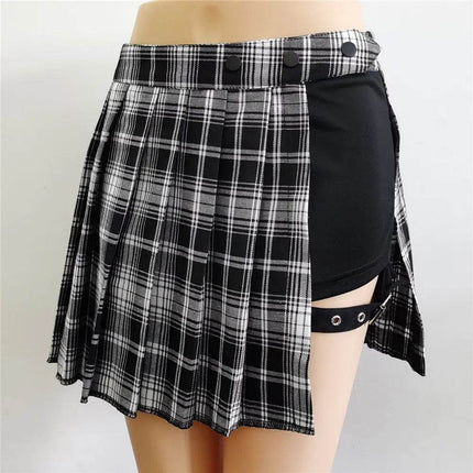 Women All Match Tartan Pleated Mini Skirt - Mini Skirt - InsGoth - Mad Fly Essentials
