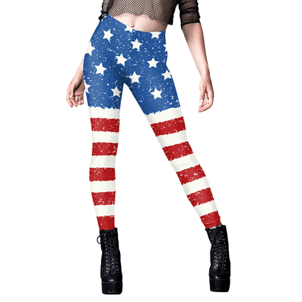 Women American Flag Striped Yoga Fitness Leggings - Fitness Leggings - You're My Secret - Mad Fly Essentials