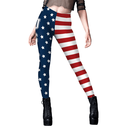 Women American Flag Striped Yoga Fitness Leggings - Fitness Leggings - You're My Secret - Mad Fly Essentials