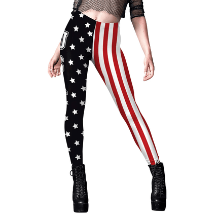 Women American Flag Striped Yoga Fitness Leggings - Fitness Leggings - You're My Secret - Mad Fly Essentials