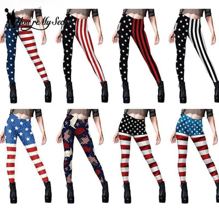Women American Flag Striped Yoga Fitness Leggings - Fitness Leggings - You're My Secret - Mad Fly Essentials