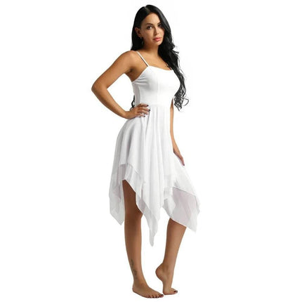 Women Asymmetrical Chiffon Ballet Dance MIDI Dress - MIDI Dress - IIXPIN - Mad Fly Essentials