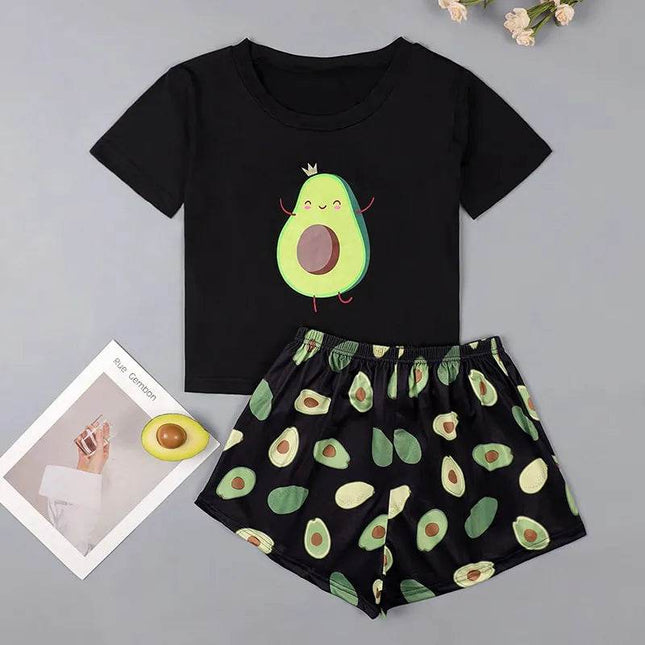 Women Avocado Print Pajama Set - Pajama Set - Animal Unicorn - Mad Fly Essentials