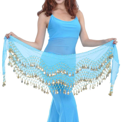 Women Belly Dance Golden Hip Waist Costume Scarf - Scarf - Dancer's Vitality - Mad Fly Essentials