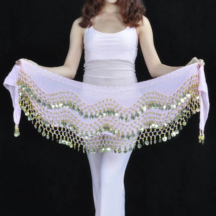 Women Belly Dance Golden Hip Waist Costume Scarf - Scarf - Dancer's Vitality - Mad Fly Essentials