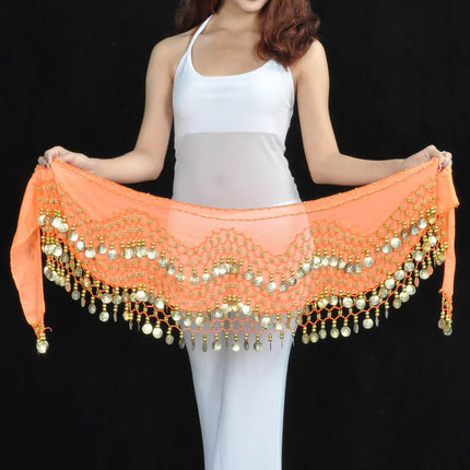 Women Belly Dance Golden Hip Waist Costume Scarf - Scarf - Dancer's Vitality - Mad Fly Essentials