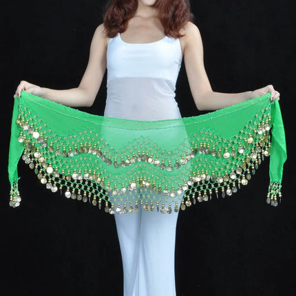 Women Belly Dance Golden Hip Waist Costume Scarf - Scarf - Dancer's Vitality - Mad Fly Essentials