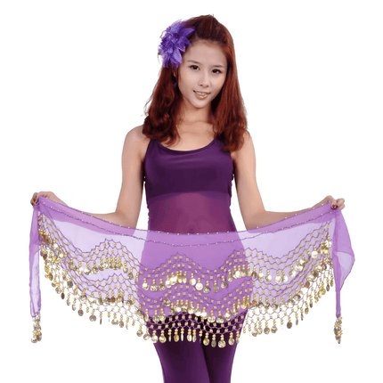 Women Belly Dance Golden Hip Waist Costume Scarf - Scarf - Dancer's Vitality - Mad Fly Essentials