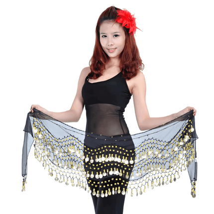 Women Belly Dance Golden Hip Waist Costume Scarf - Scarf - Dancer's Vitality - Mad Fly Essentials