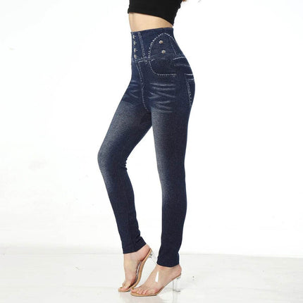 Women Black Blue Seamless High - Waist Leggings - Leggings - Jeans Fritz - Mad Fly Essentials