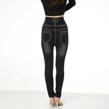 Women Black Blue Seamless High - Waist Leggings - Leggings - Jeans Fritz - Mad Fly Essentials