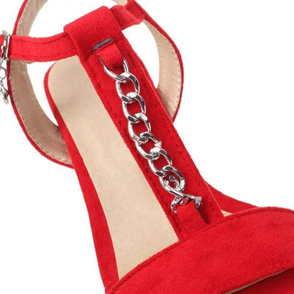 Women Black Chain Peep Toe Buckle High Heels - High Heels - Reave Cat - Mad Fly Essentials