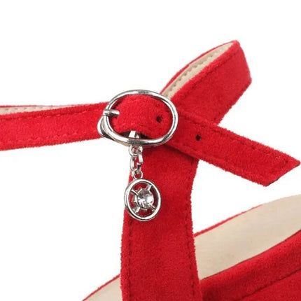 Women Black Chain Peep Toe Buckle High Heels - High Heels - Reave Cat - Mad Fly Essentials