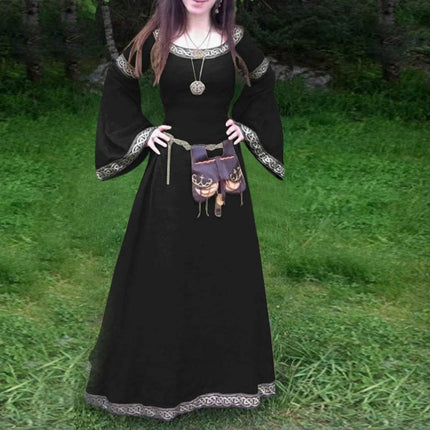Women Black Gothic Victorian Medieval Costume Dress - Costume Dress - Retro Dress - Mad Fly Essentials