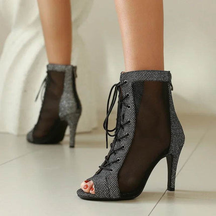 Women LaceProm Peep Stiletto High Heels - Mad Fly Essentials