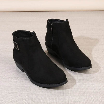Women Black Leopard Casual Ankle Boots - Boots - YM - Mad Fly Essentials