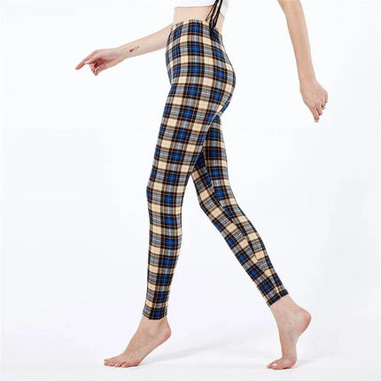 Women Black Plaid 3D Fitness Leggings - Fitness Leggings - Fitness Essentials - Mad Fly Essentials