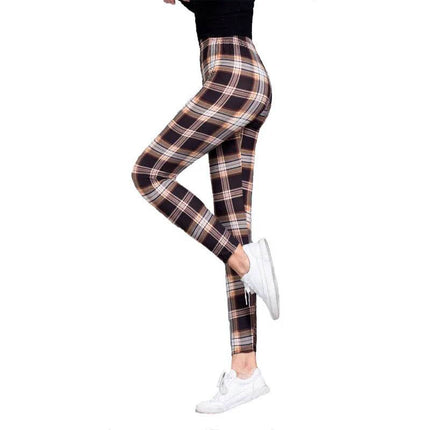 Women Black Plaid 3D Fitness Leggings - Fitness Leggings - Fitness Essentials - Mad Fly Essentials
