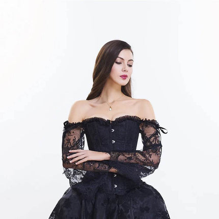 Women Black Red Gothic Shapewear Corset - Corset - Gothica - Mad Fly Essentials