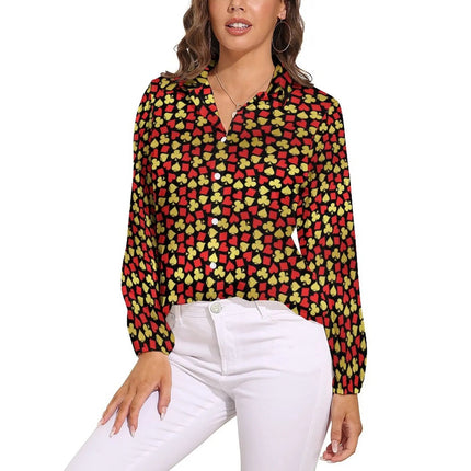 Women Blouse 3D Poker Party Cards Office Shirt - Women Blouse - LazySorry - Mad Fly Essentials