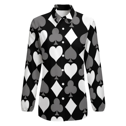 Women Blouse 3D Poker Party Cards Office Shirt - Women Blouse - LazySorry - Mad Fly Essentials