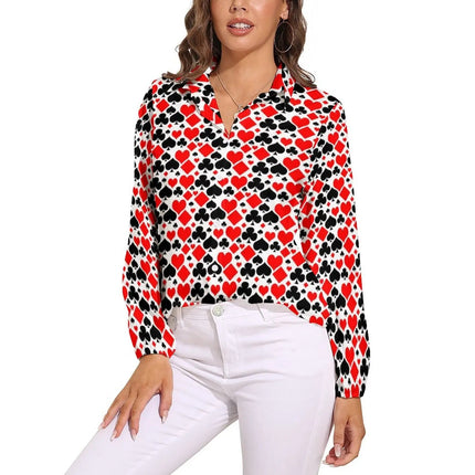 Women Blouse 3D Poker Party Cards Office Shirt - Women Blouse - LazySorry - Mad Fly Essentials