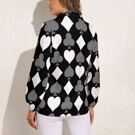 Women Blouse 3D Poker Party Cards Office Shirt - Women Blouse - LazySorry - Mad Fly Essentials
