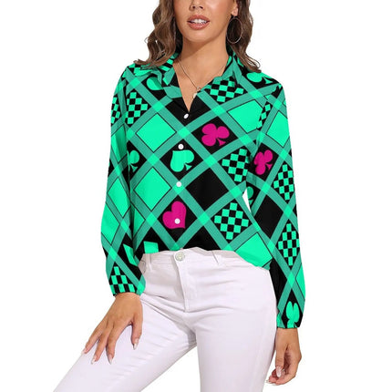 Women Blouse 3D Poker Party Cards Office Shirt - Women Blouse - LazySorry - Mad Fly Essentials