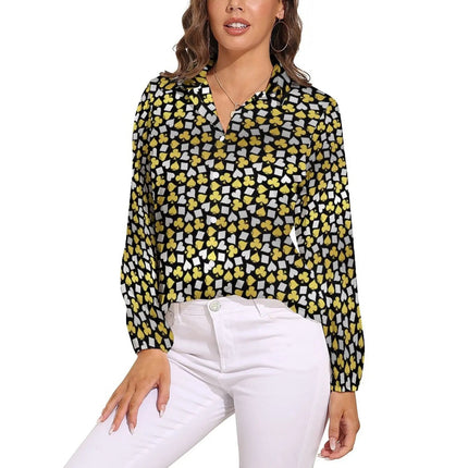 Women Blouse 3D Poker Party Cards Office Shirt - Women Blouse - LazySorry - Mad Fly Essentials