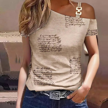 Women Blouse Cold Shoulder Marble Print Top - Women Blouse - Dream Girl - Mad Fly Essentials
