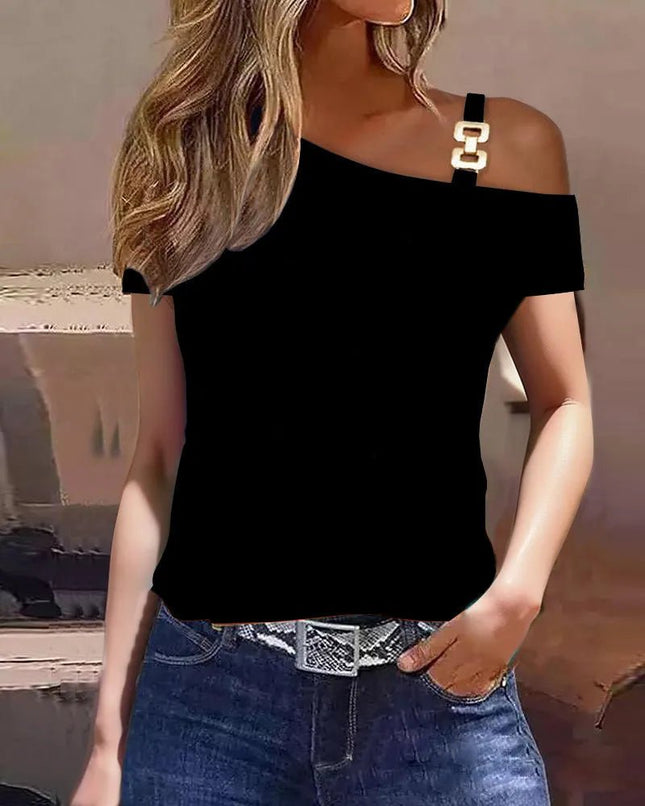 Women Blouse Cold Shoulder Marble Print Top - Women Blouse - Dream Girl - Mad Fly Essentials