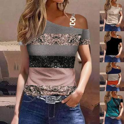 Women Blouse Cold Shoulder Marble Print Top - Women Blouse - Dream Girl - Mad Fly Essentials