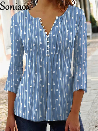 Women Blouse Polka Dot Bottoming Shirt - Women Blouse - Soniaox - Mad Fly Essentials