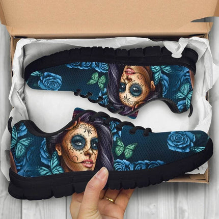 Blue Skull Sugar 3D Butterfly Sneakers Women Footwear - Women Footwear - InstantArts - Mad Fly Essentials